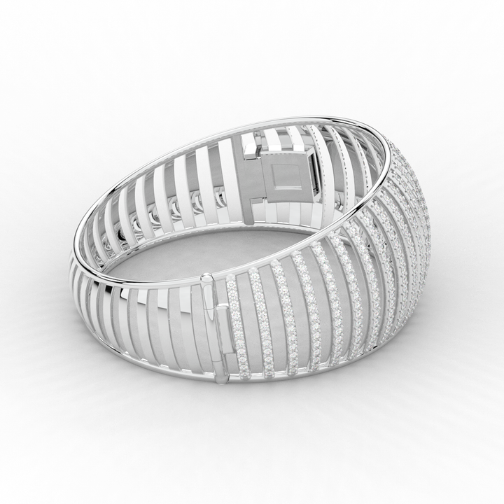 4.00CT.TW ROUND LAB DIAMOND BANGLE - Nazarelle