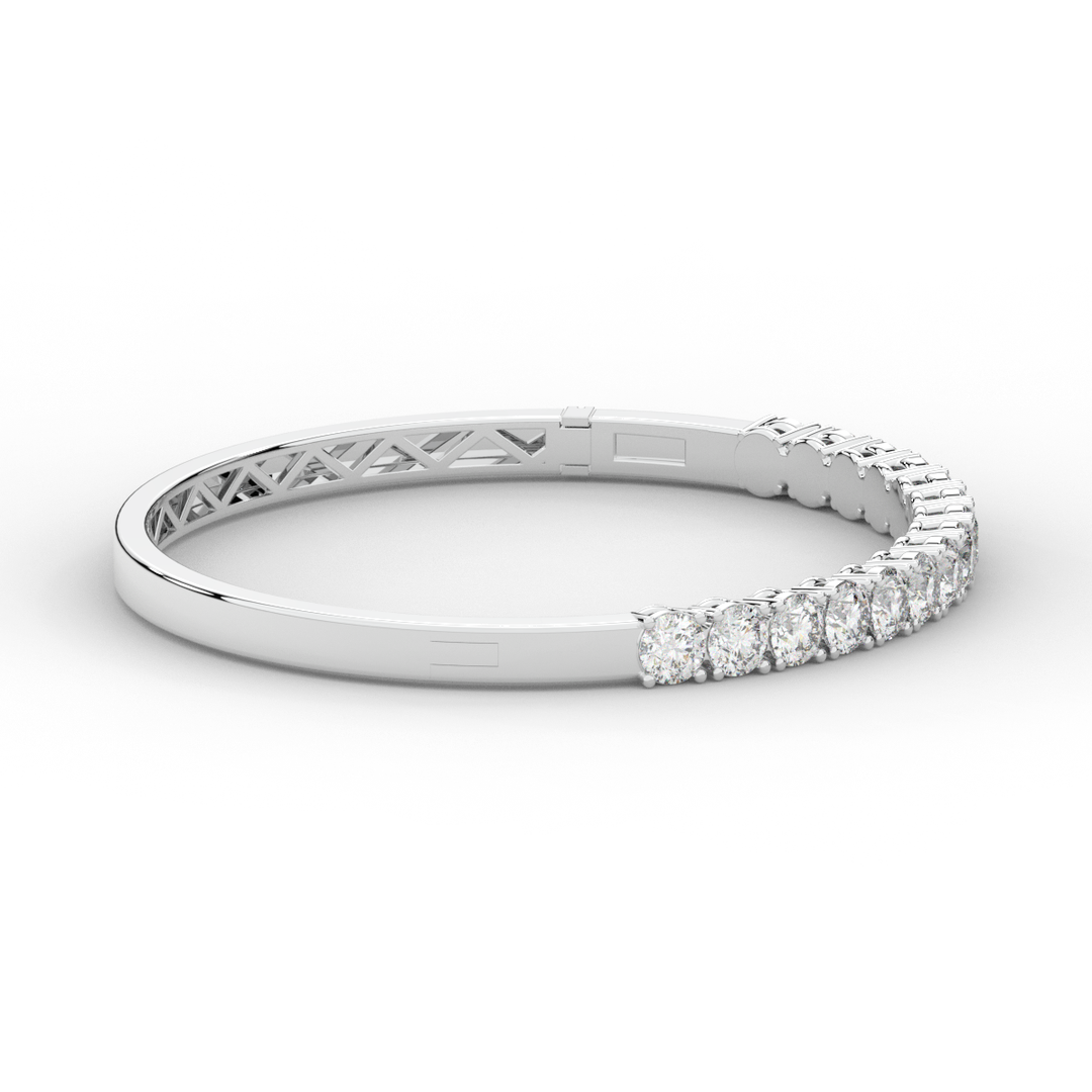 4.70CT.TW ROUND LAB DIAMOND BANGLE - Nazarelle