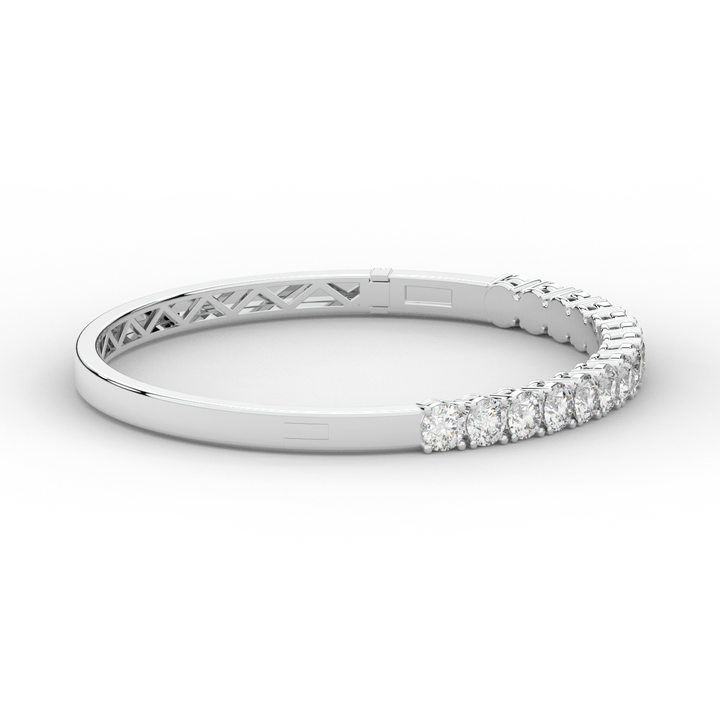 4.70CT.TW ROUND LAB DIAMOND BANGLE - Nazarelle