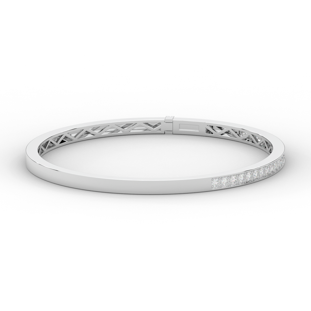 0.90CT.TW ROUND LAB DIAMOND BANGLE - Nazarelle