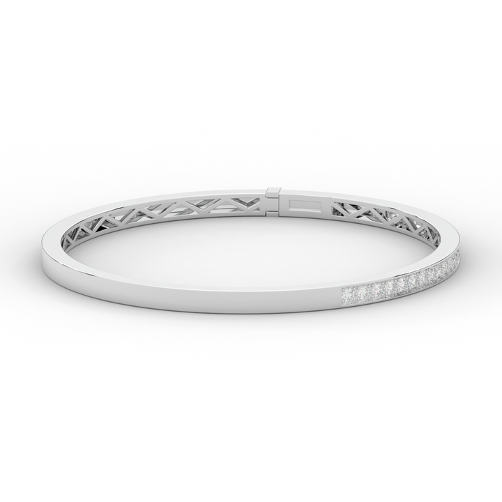0.90CT.TW ROUND LAB DIAMOND BANGLE - Nazarelle