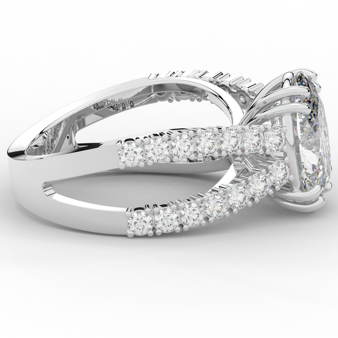 3.75CT.TW OVAL LAB DIAMOND SPLIT BAND ENGAGEMENT RING - Nazarelle