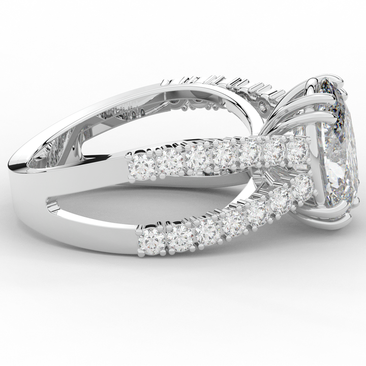 3.75CT.TW OVAL LAB DIAMOND SPLIT BAND ENGAGEMENT RING - Nazarelle