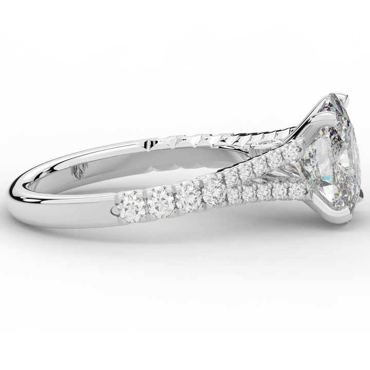3.45CT.TW CUSHION LAB DIAMOND ENGAGEMENT RING - Nazarelle