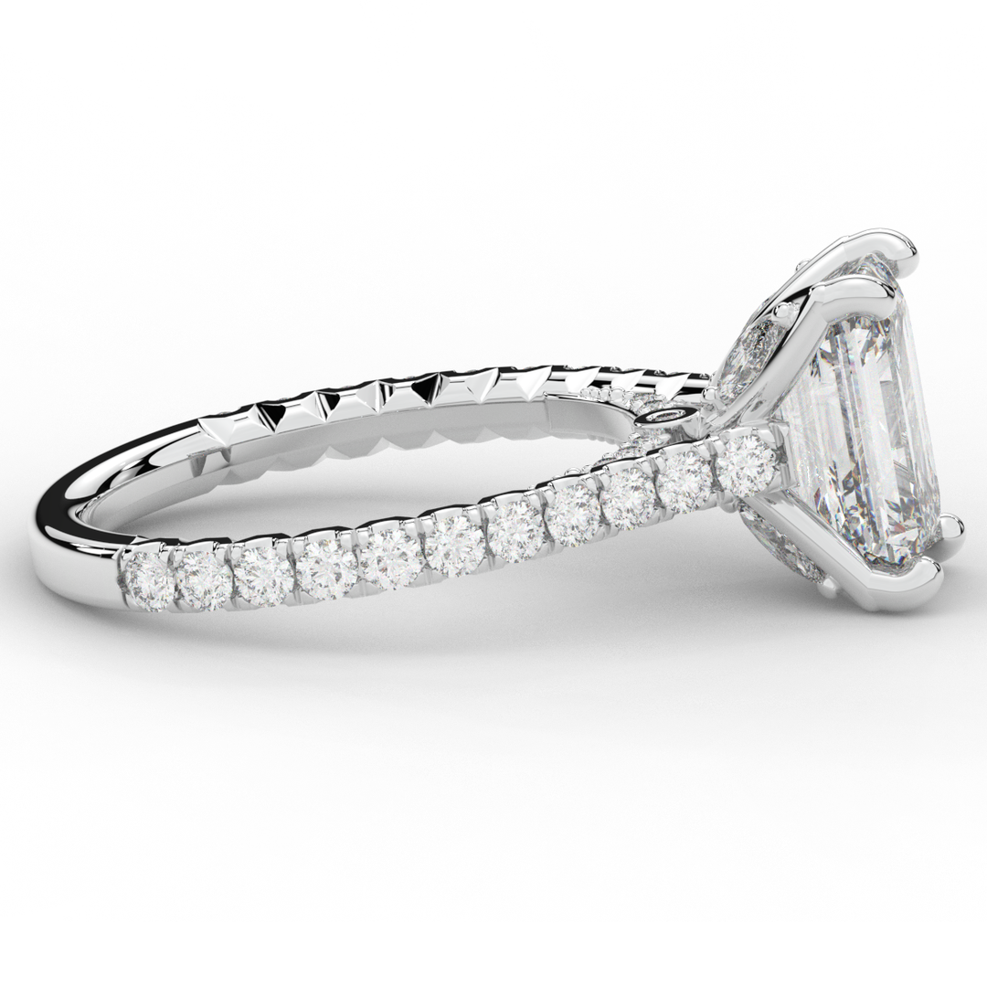2.70CT.TW EMERALD CUT LAB DIAMOND SOLITAIRE ENGAGEMENT RING - Nazarelle