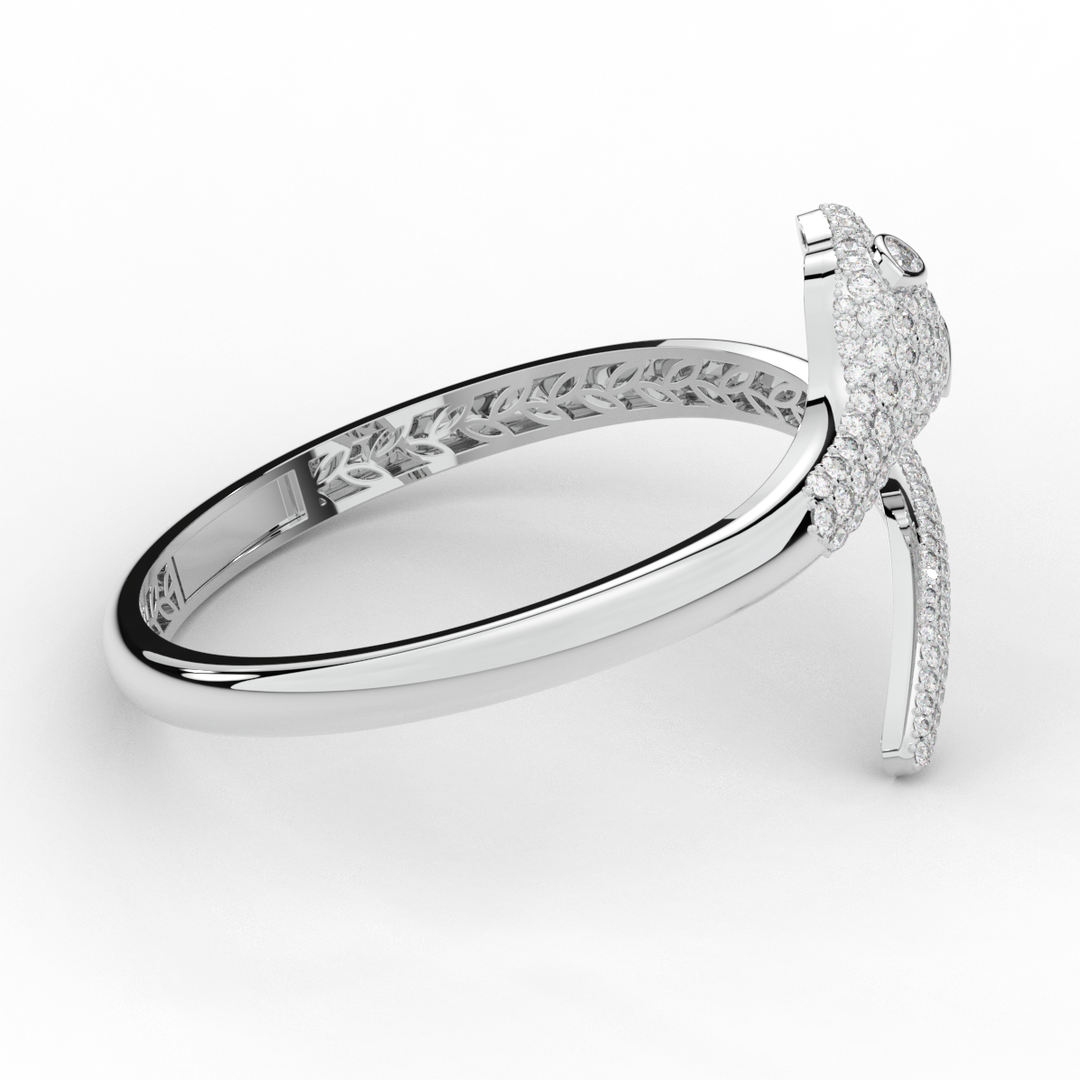 3.75CT.TW ROUND AND PEAR LAB DIAMOND SNAKE BANGLE - Nazarelle