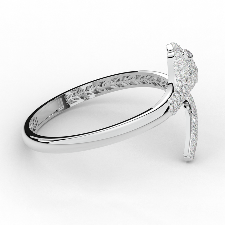 3.75CT.TW ROUND AND PEAR LAB DIAMOND SNAKE BANGLE - Nazarelle