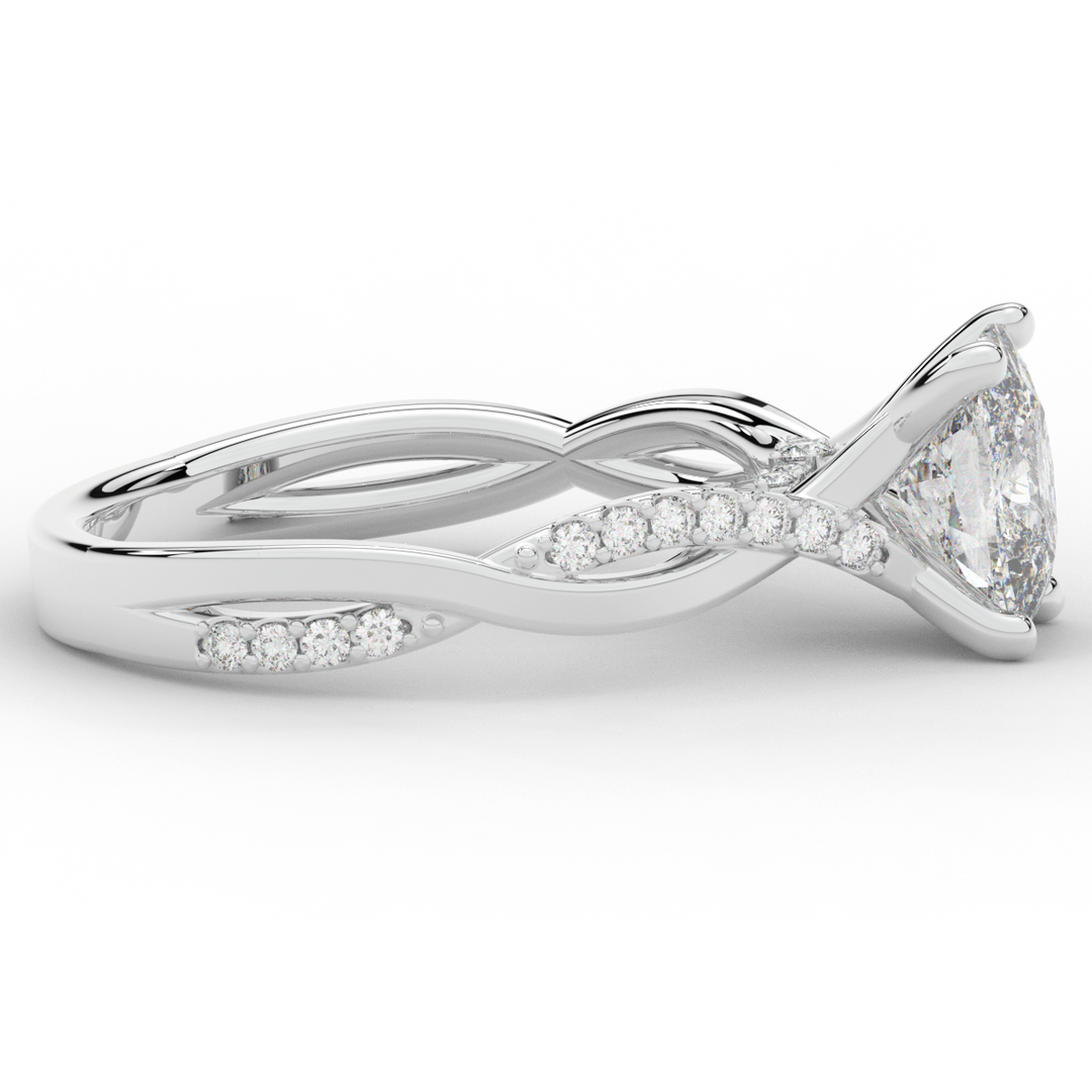1.70CT.TW CUSHION LAB DIAMOND TWIST BAND ENGAGEMENT RING - Nazarelle