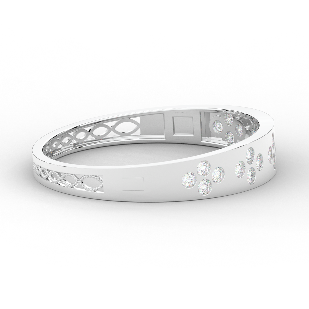 4.10CT.TW ROUND LAB DIAMOND BEZEL SET BANGLE - Nazarelle