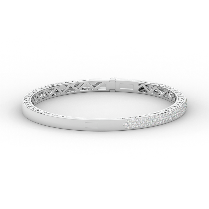 0.75CT.TW 3 ROW ROUND LAB DIAMOND  BANGLE - Nazarelle