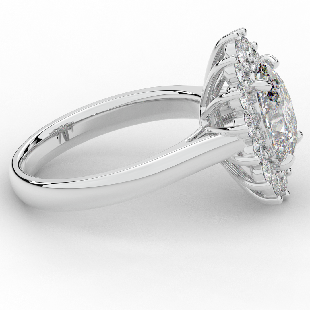 2.65CT.TW OVAL LAB DIAMOND HALO ENGAGEMENT RING - Nazarelle