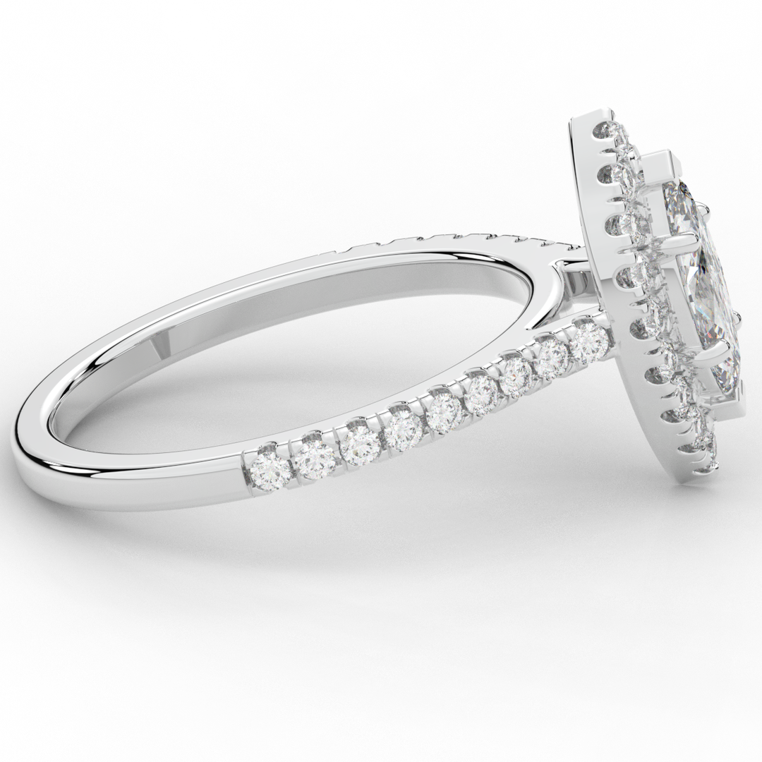 0.80CT.TW MARQUISE LAB DIAMOND HALO ENGAGEMENT RING - Nazarelle
