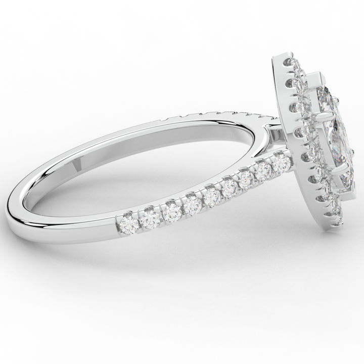 0.80CT.TW MARQUISE LAB DIAMOND HALO ENGAGEMENT RING - Nazarelle