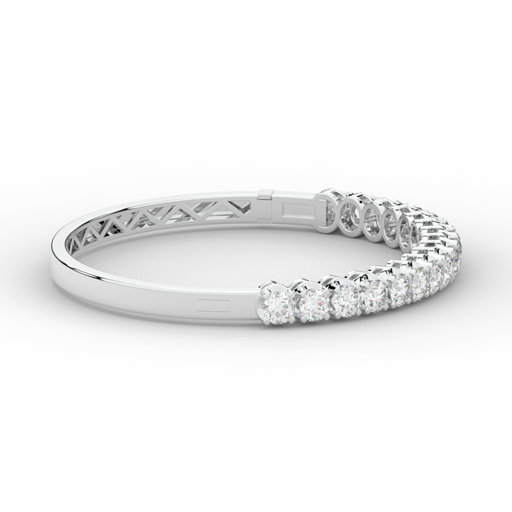 5.00CT.TW ROUND LAB DIAMOND BANGLE - Nazarelle