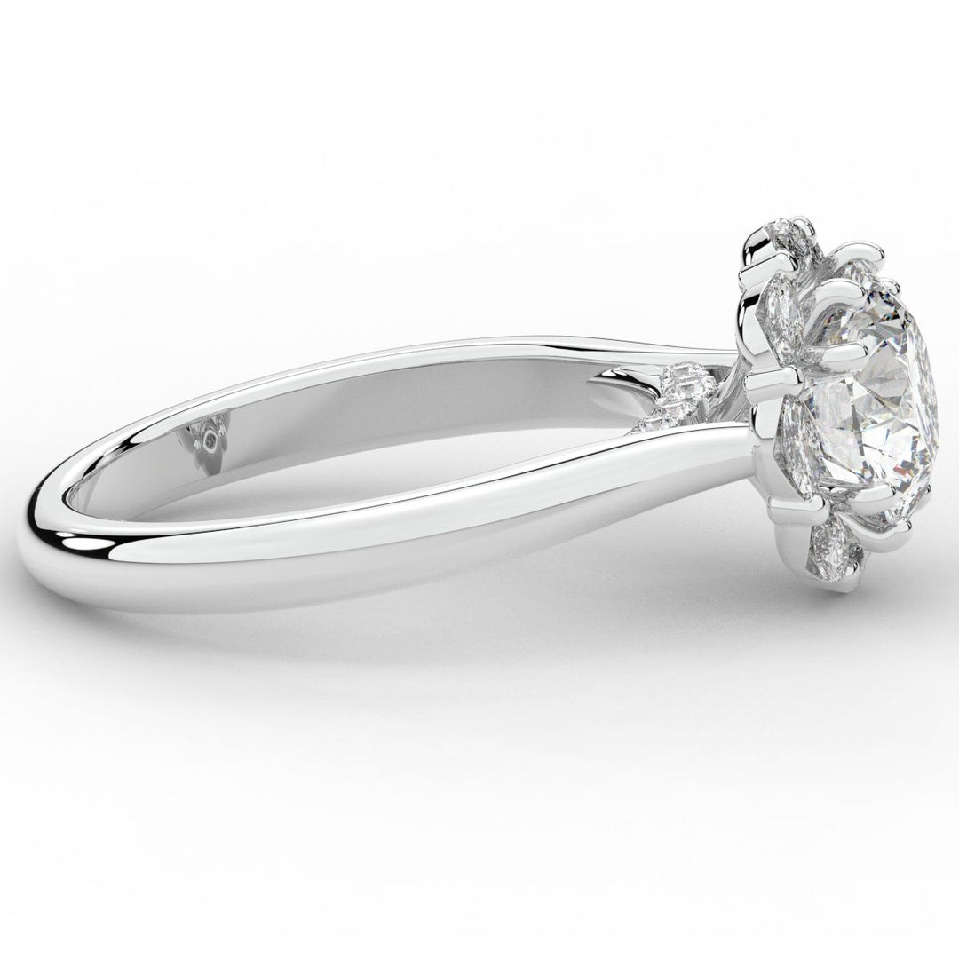 2.40CT.TW ROUND LAB DIAMOND HALO ENGAGEMENT RING - Nazarelle