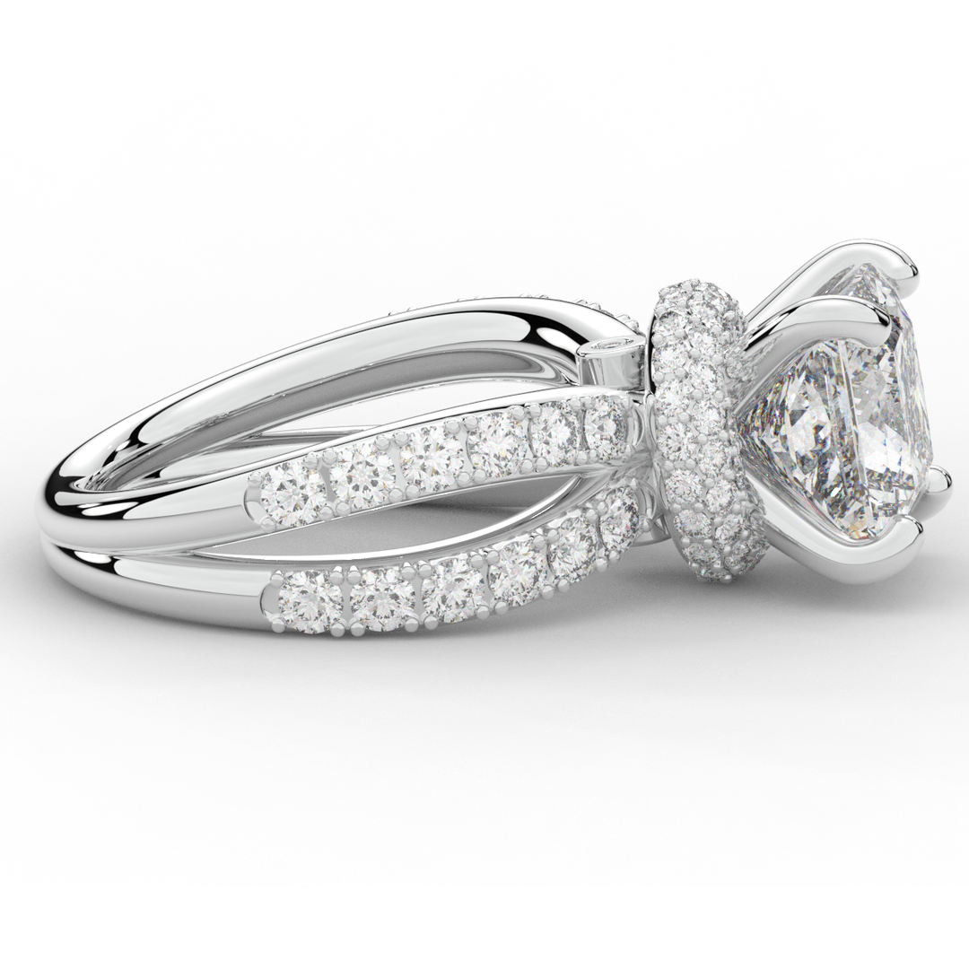 5.25CT.TW PRINCESS LAB DIAMOND ENGAGEMENT RING - Nazarelle