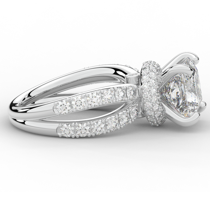 5.25CT.TW PRINCESS LAB DIAMOND ENGAGEMENT RING - Nazarelle