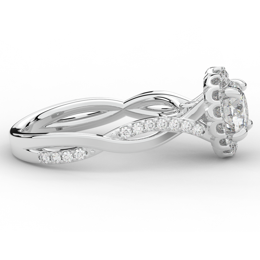 1.30CT.TW ROUND LAB DIAMOND ENGAGEMENT RING - Nazarelle
