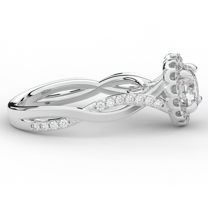 1.30CT.TW ROUND LAB DIAMOND ENGAGEMENT RING - Nazarelle