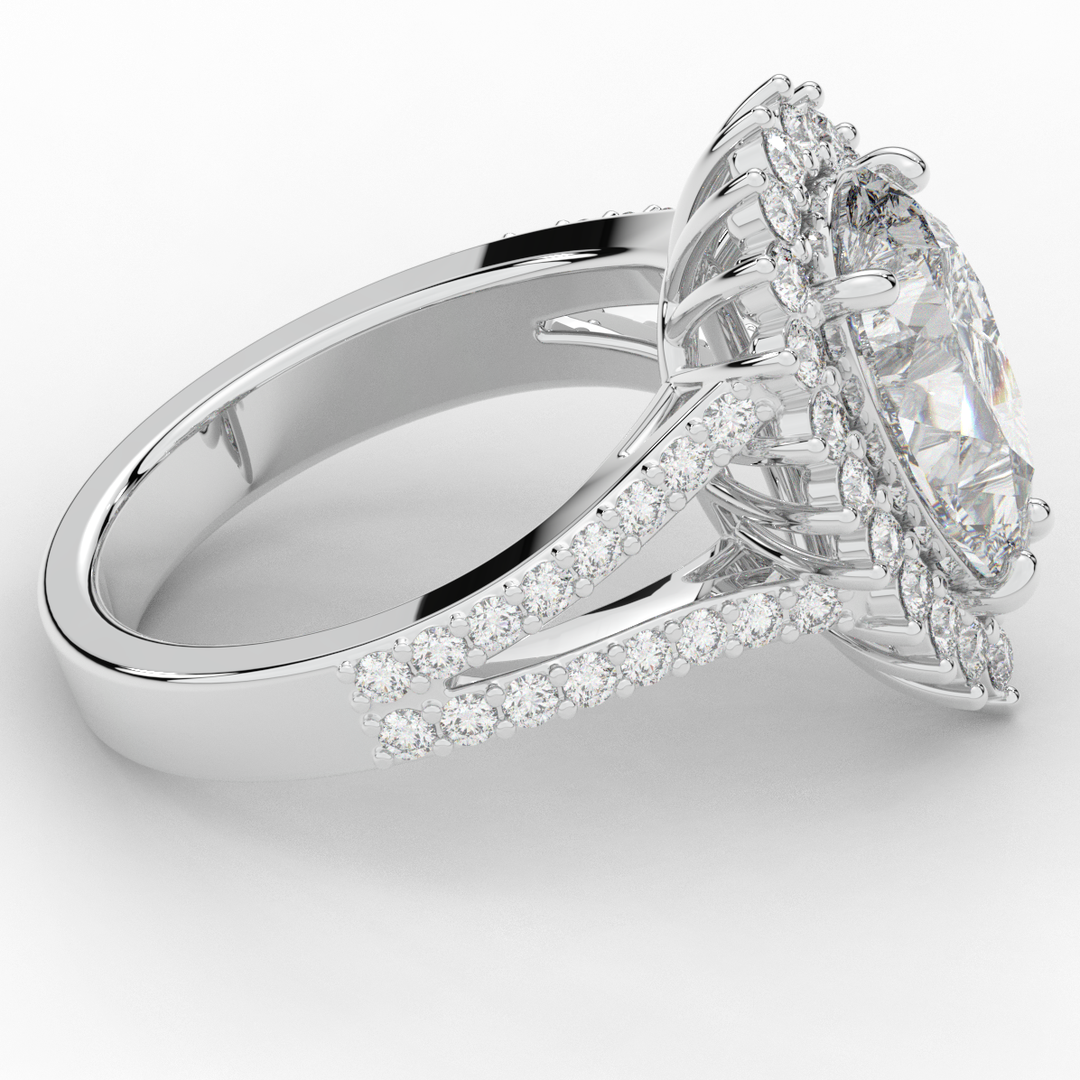 3.60CT.TW ROUND LAB DIAMOND ENGAGEMENT RING - Nazarelle