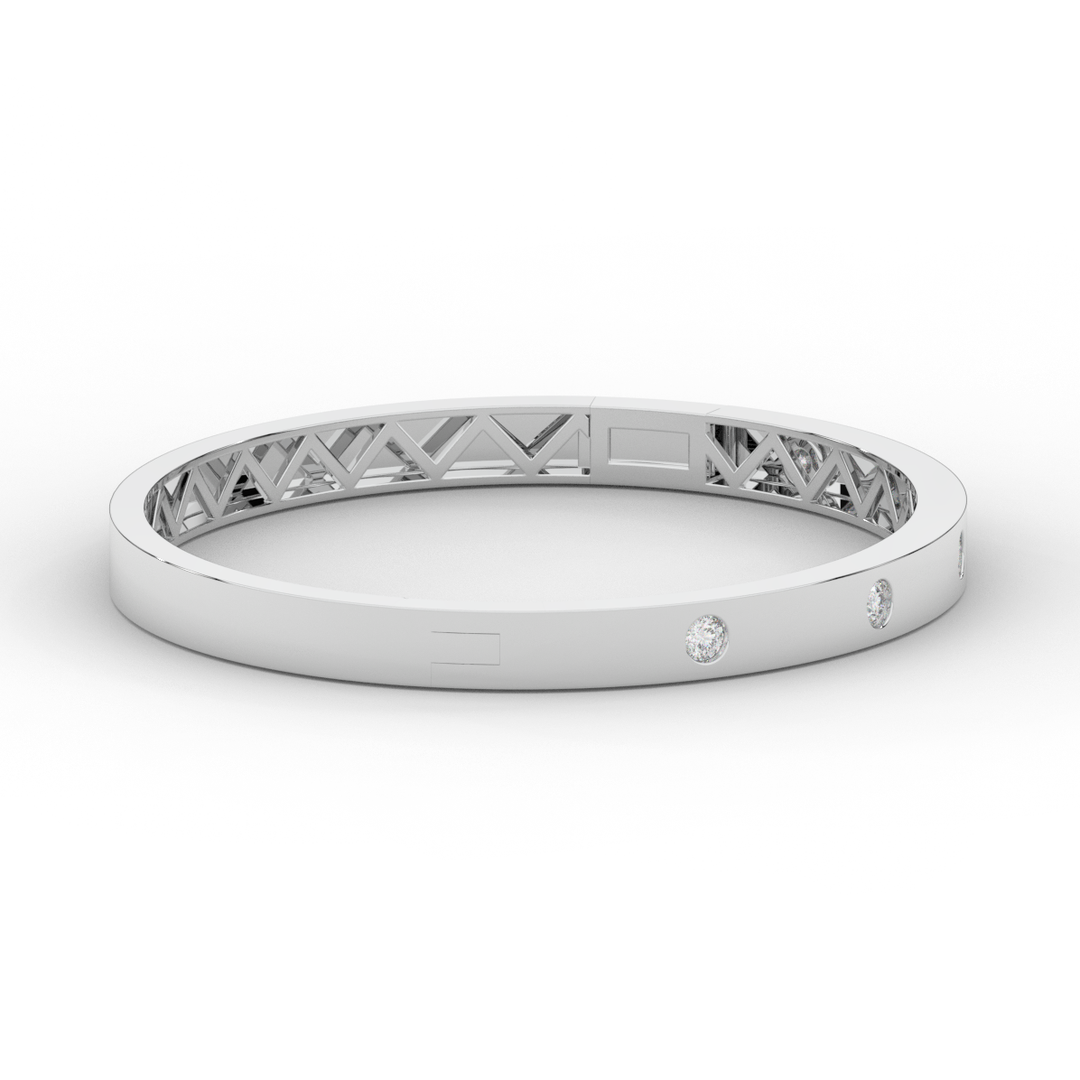 0.50CT.TW ROUND LAB DIAMOND BEZEL SET BANGLE - Nazarelle