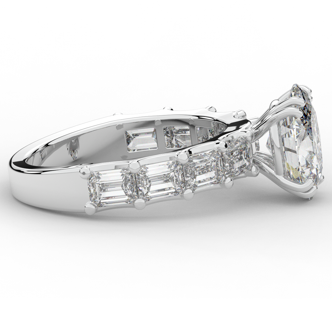 3.75CT.TW OVAL LAB DIAMOND SOLITAIRE ENGAGEMENT RING - Nazarelle