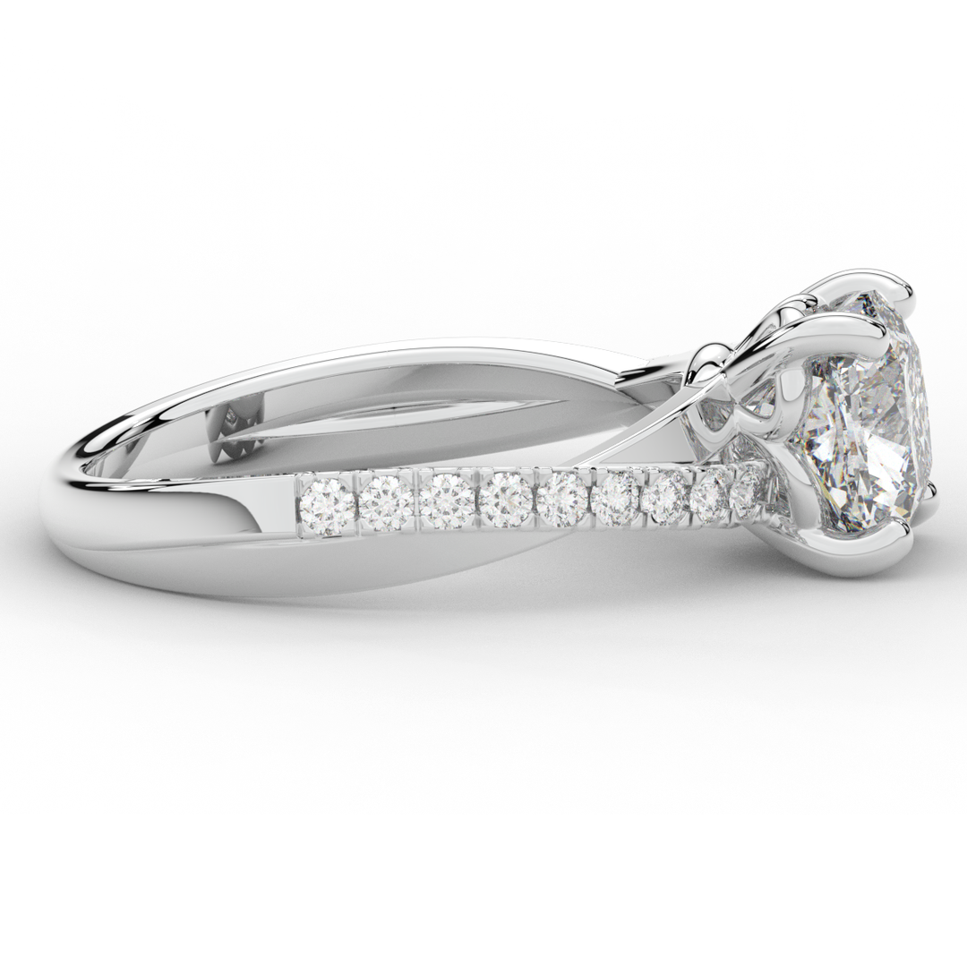 2.20CT.TW CUSHION LAB DIAMOND TWISTBAND ENGAGEMENT RING - Nazarelle