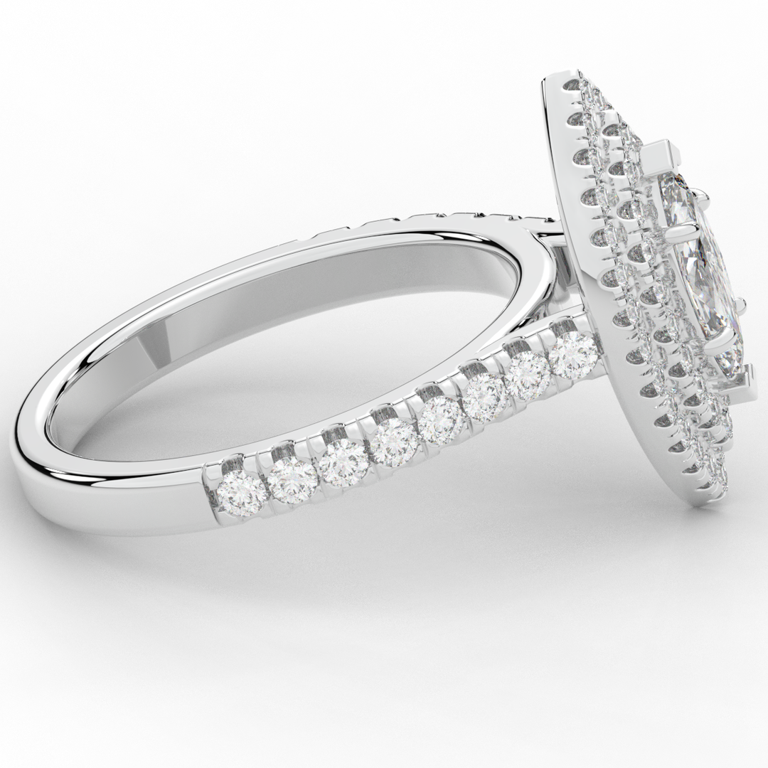 1.00CT.TW MARQUISE LAB DIAMOND HALO ENGAGEMENT RING - Nazarelle