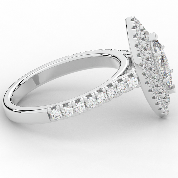 1.00CT.TW MARQUISE LAB DIAMOND HALO ENGAGEMENT RING - Nazarelle