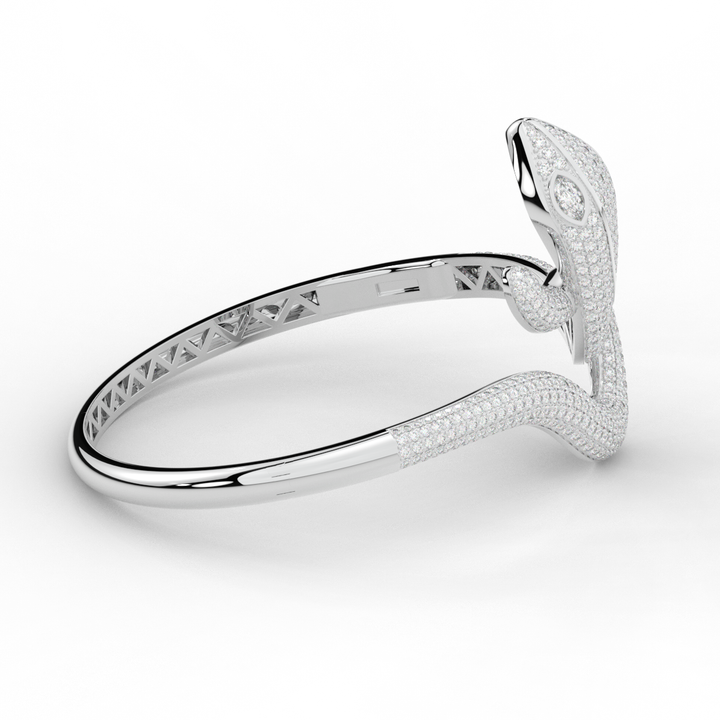 4.90CT.TW ROUND AND PEAR LAB DIAMOND SNAKE BANGLE - Nazarelle