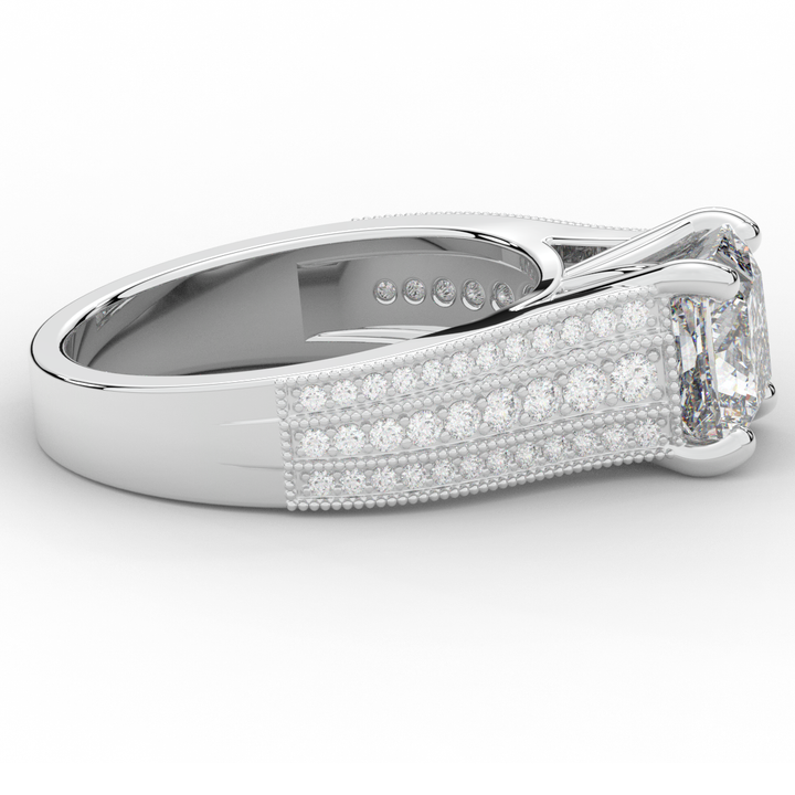 3.55CT.TW PRINCESS LAB DIAMOND ENGAGEMENT RING - Nazarelle