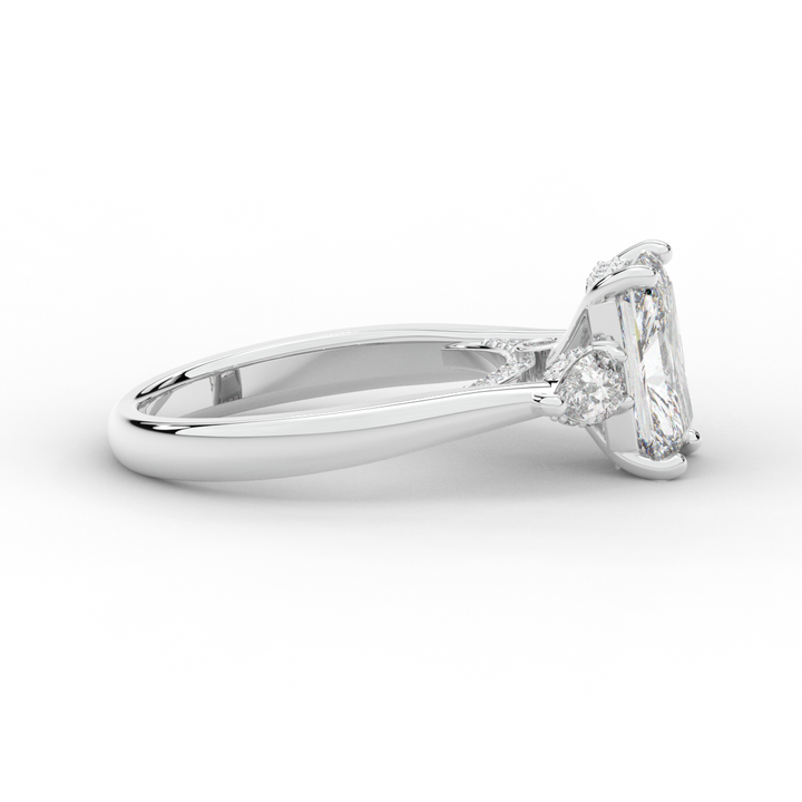 2.40CT.TW RADIANT LAB DIAMOND 3 STONE ENGAGEMENT RING - Nazarelle