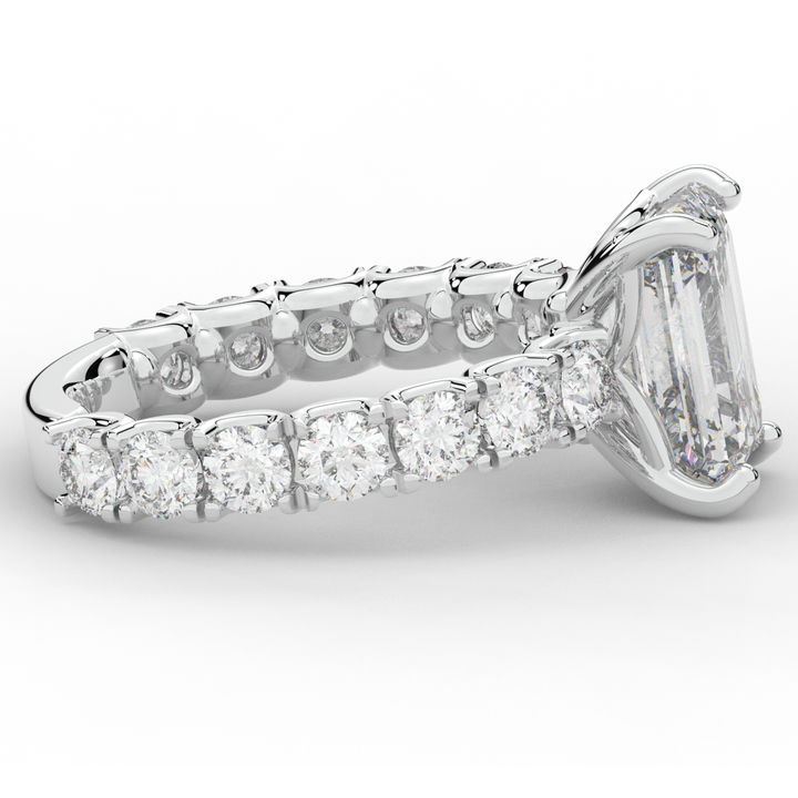 4.35CT.TW EMERALD CUT LAB DIAMOND ENGAGEMENT RING - Nazarelle
