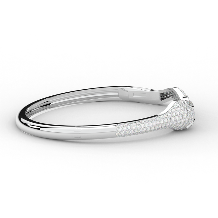 2.00CT.TW ROUND AND PEAR LAB DIAMOND SNAKE BANGLE - Nazarelle