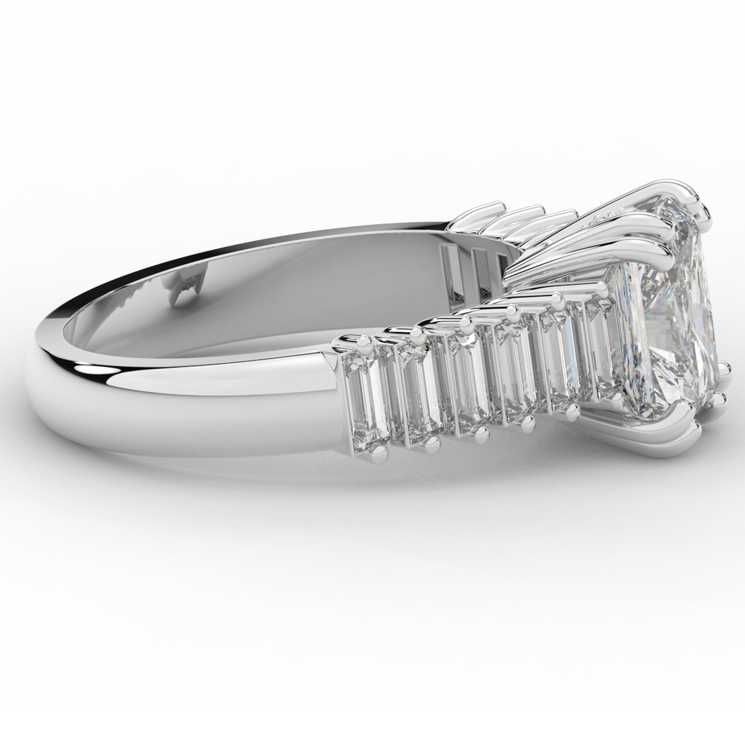 2.60CT.TW RADIANT LAB DIAMOND ENGAGEMENT RING - Nazarelle