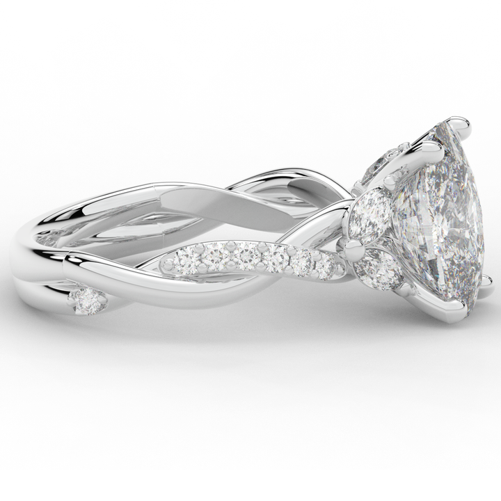 2.40CT.TW CUSHION LAB DIAMOND TWIST BAND ENGAGEMENT RING - Nazarelle