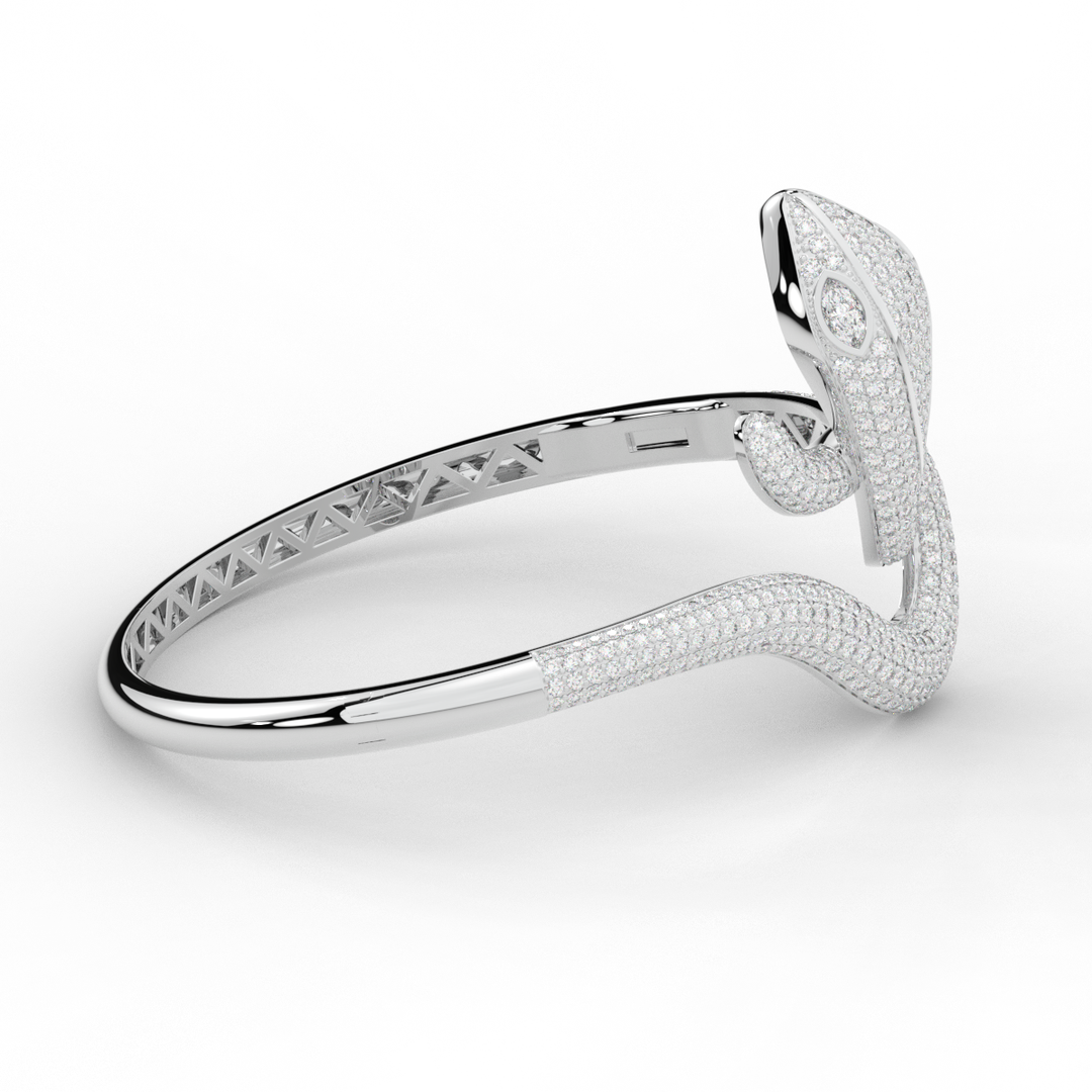 4.90CT.TW ROUND AND PEAR LAB DIAMOND SNAKE BANGLE - Nazarelle