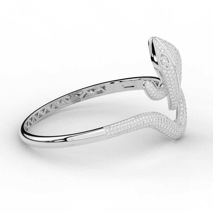 4.90CT.TW ROUND AND PEAR LAB DIAMOND SNAKE BANGLE - Nazarelle