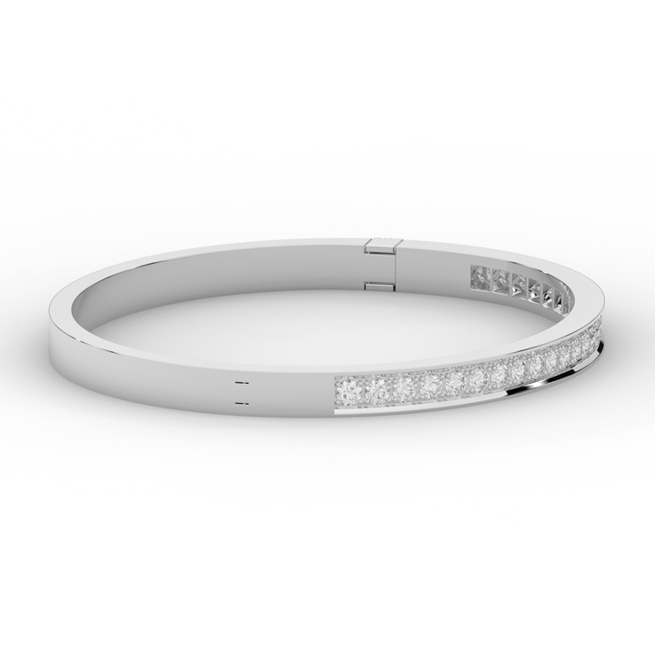 1.25CT.TW ROUND LAB DIAMOND BANGLE - Nazarelle