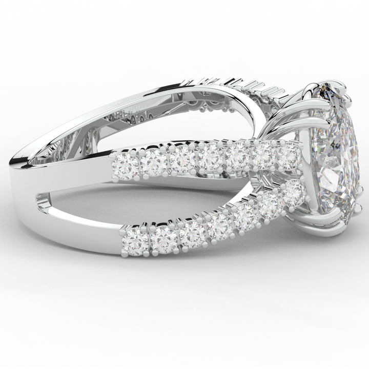 3.75CT.TW OVAL LAB DIAMOND SPLIT BAND ENGAGEMENT RING - Nazarelle