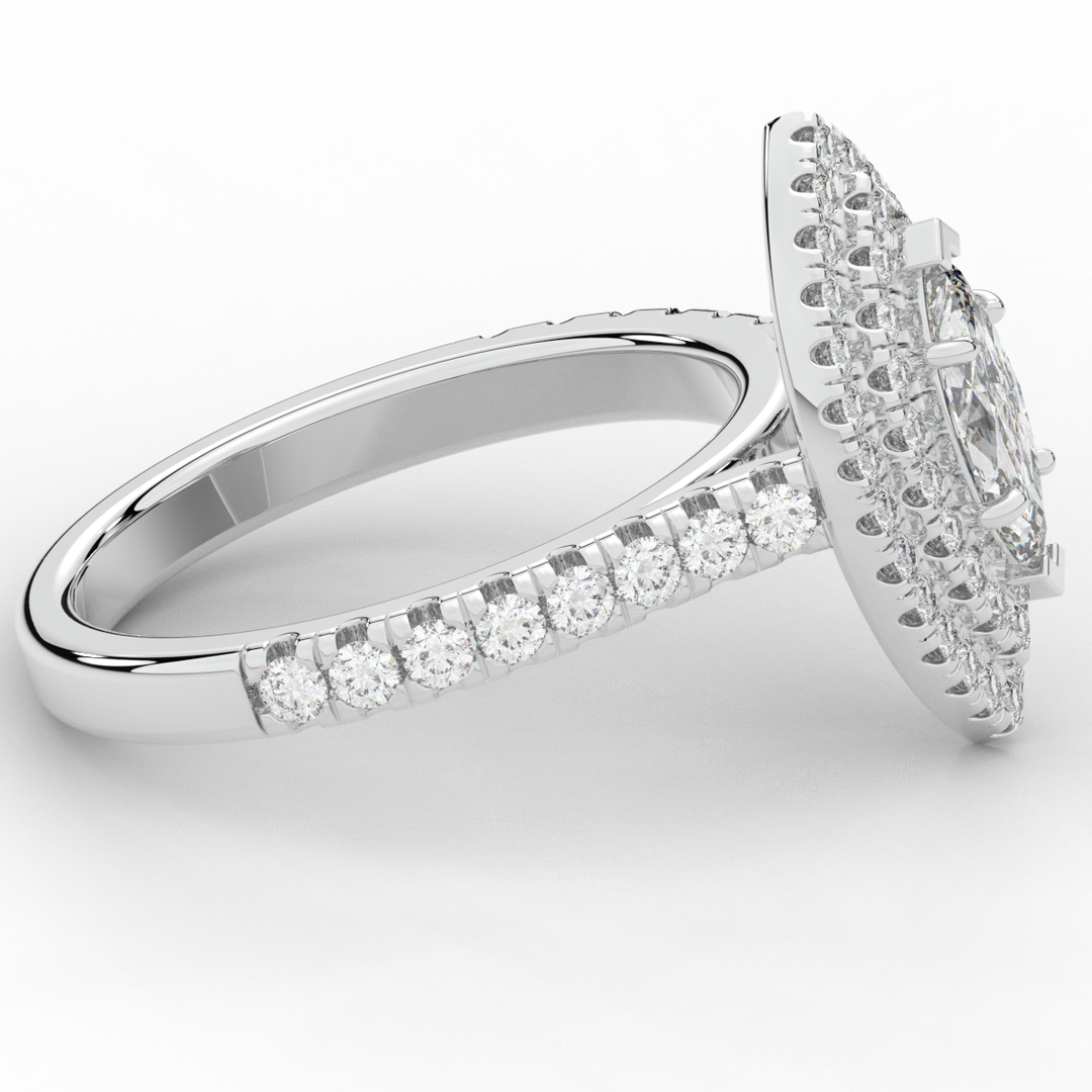 1.00CT.TW MARQUISE LAB DIAMOND HALO ENGAGEMENT RING - Nazarelle
