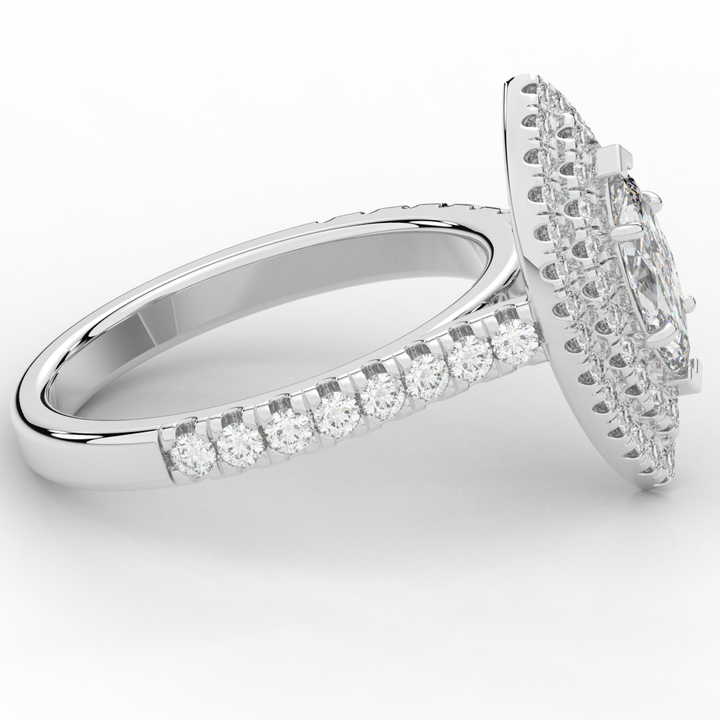 1.00CT.TW MARQUISE LAB DIAMOND HALO ENGAGEMENT RING - Nazarelle