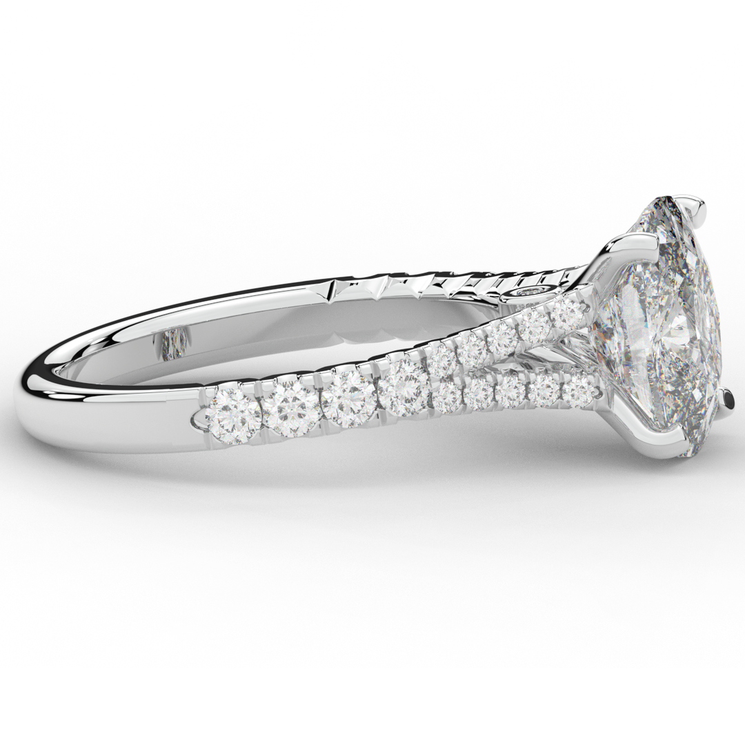 3.45CT.TW CUSHION LAB DIAMOND ENGAGEMENT RING - Nazarelle