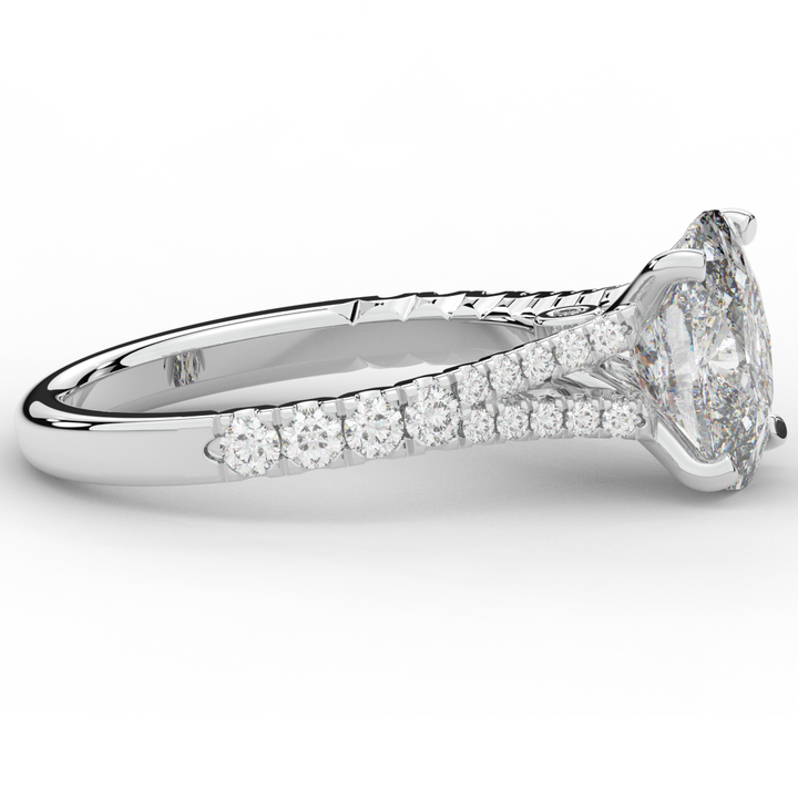 3.45CT.TW CUSHION LAB DIAMOND ENGAGEMENT RING - Nazarelle