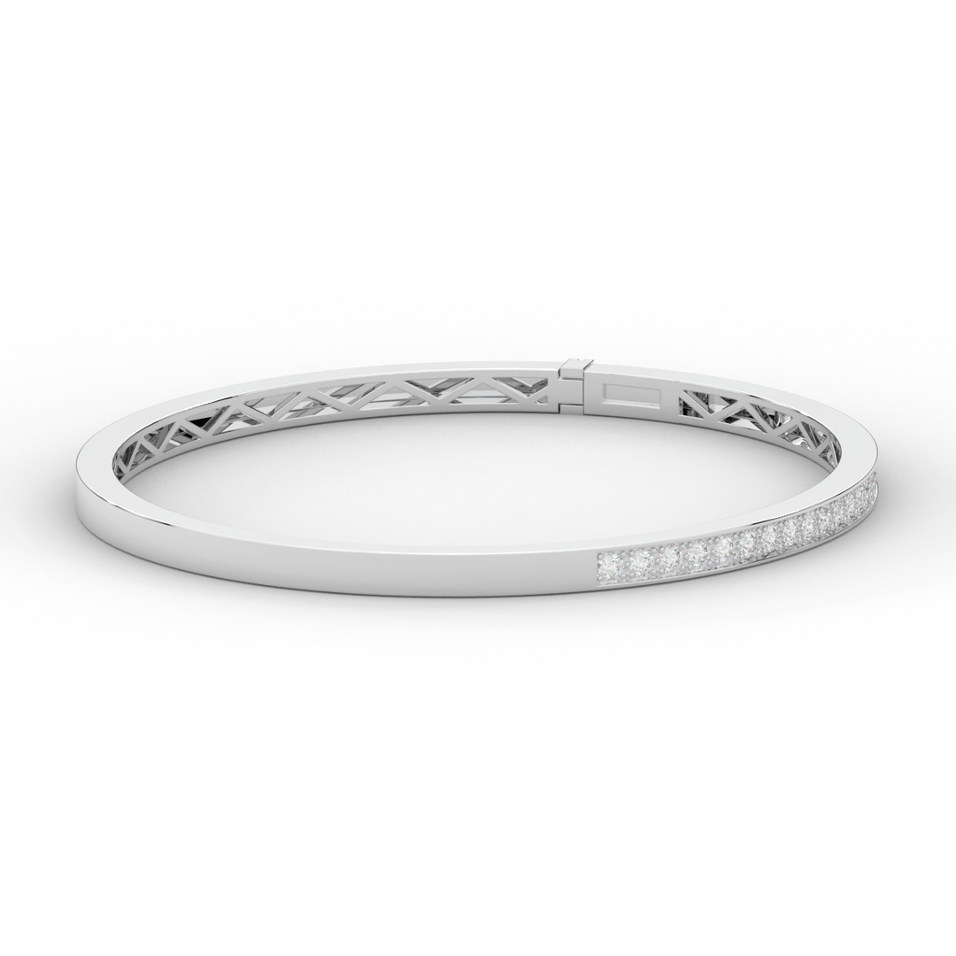 0.90CT.TW ROUND LAB DIAMOND BANGLE - Nazarelle