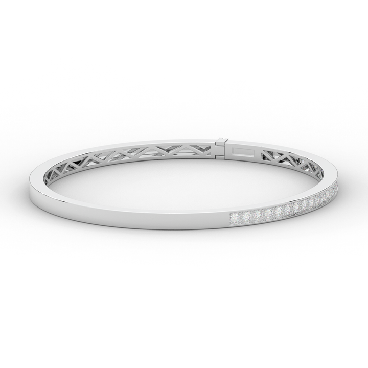 0.90CT.TW ROUND LAB DIAMOND BANGLE - Nazarelle