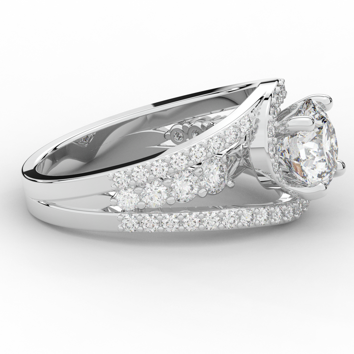 3.30CT.TW ROUND LAB DIAMOND ENGAGEMENT RING - Nazarelle