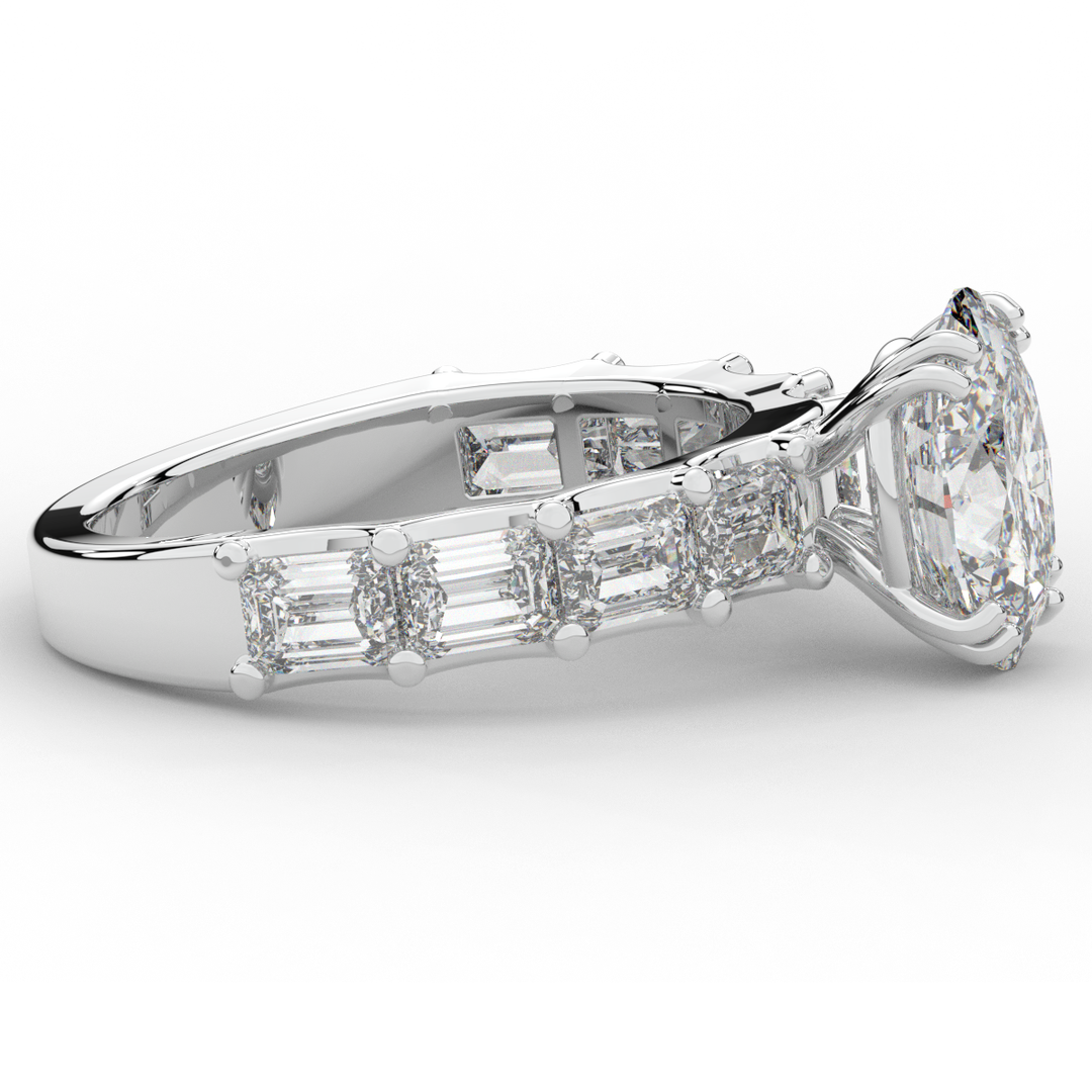 3.75CT.TW OVAL LAB DIAMOND SOLITAIRE ENGAGEMENT RING - Nazarelle