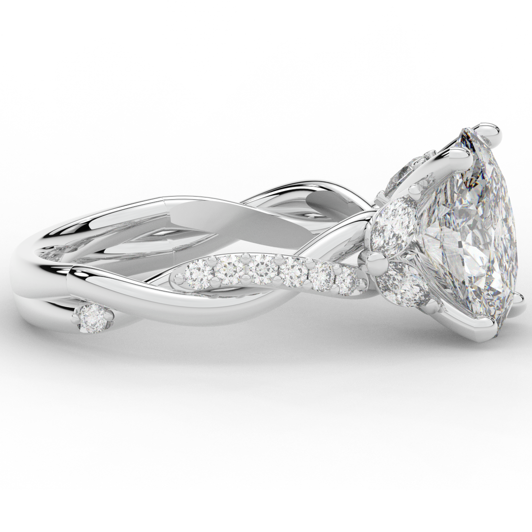 2.40CT.TW OVAL LAB DIAMOND TWIST ENGAGEMENT RING - Nazarelle