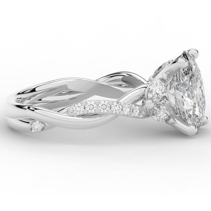 2.40CT.TW OVAL LAB DIAMOND TWIST ENGAGEMENT RING - Nazarelle